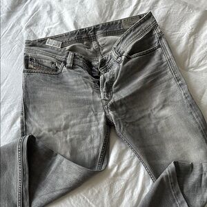 Diesel Gray Straight Jeans Soft Worn-In Look